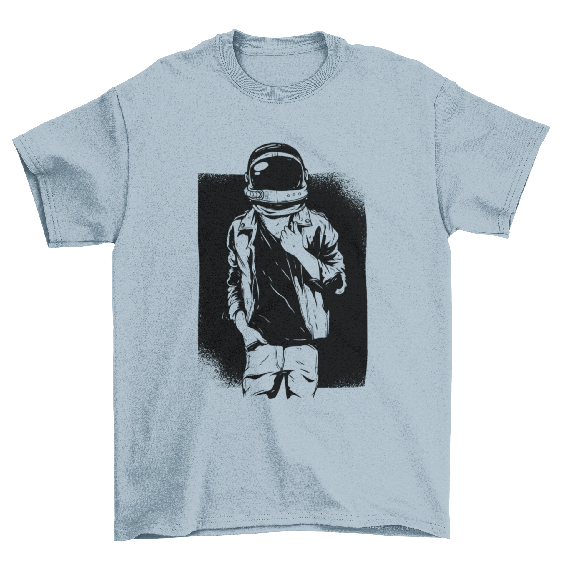 Rock Astronaut T-Shirt featuring a rocker guy in an astronaut helmet, ready to rock outer space.