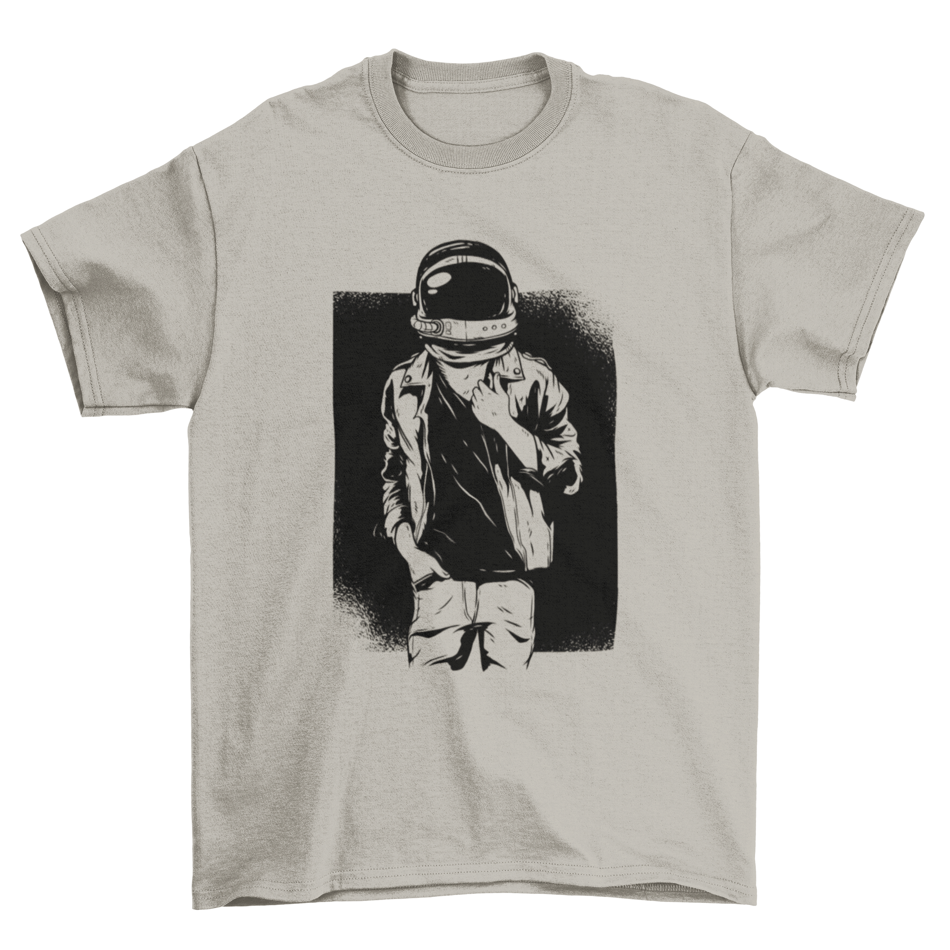 Rock Astronaut T-Shirt featuring a rocker guy in an astronaut helmet, ready to rock outer space.