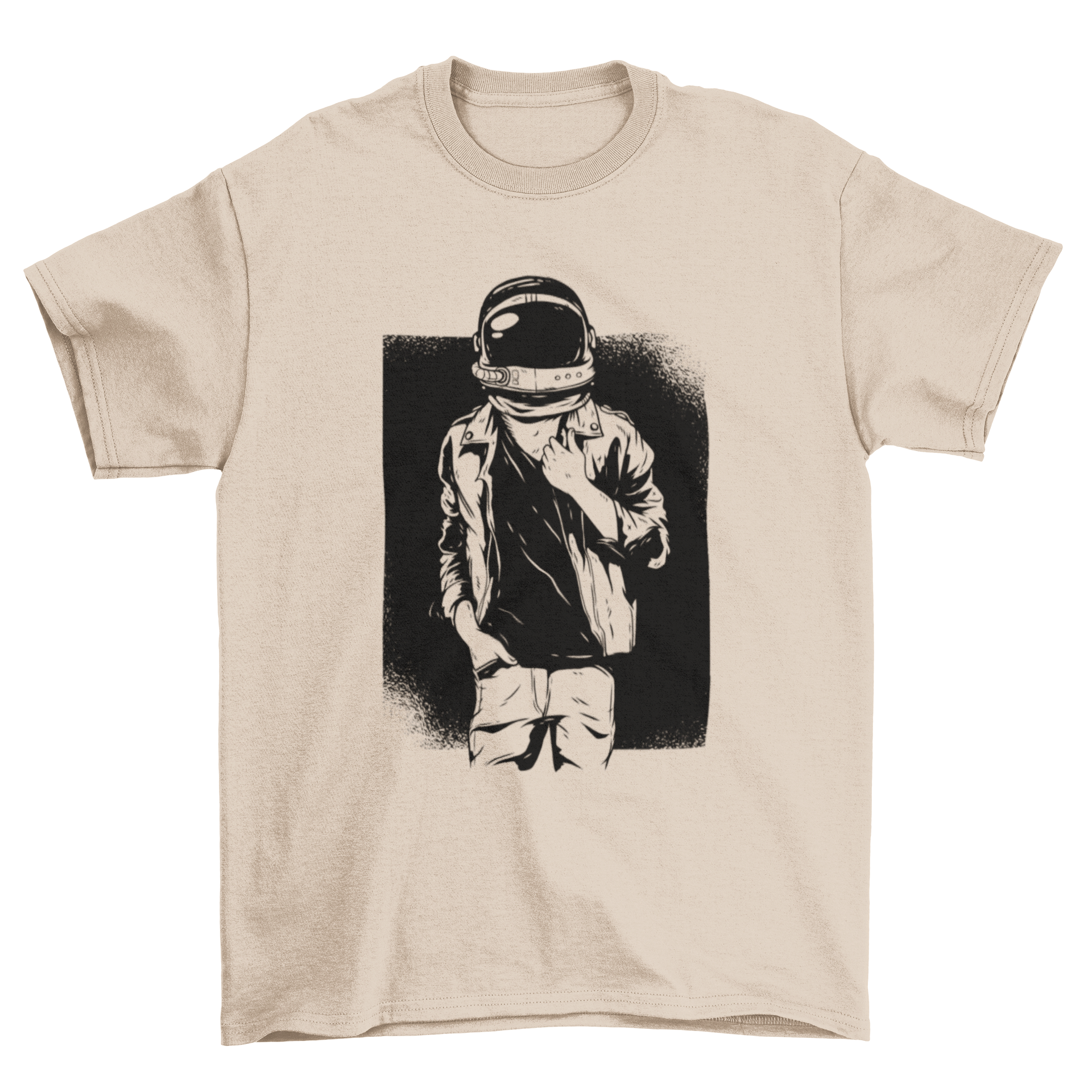 Rock Astronaut T-Shirt featuring a rocker guy in an astronaut helmet, ready to rock outer space.