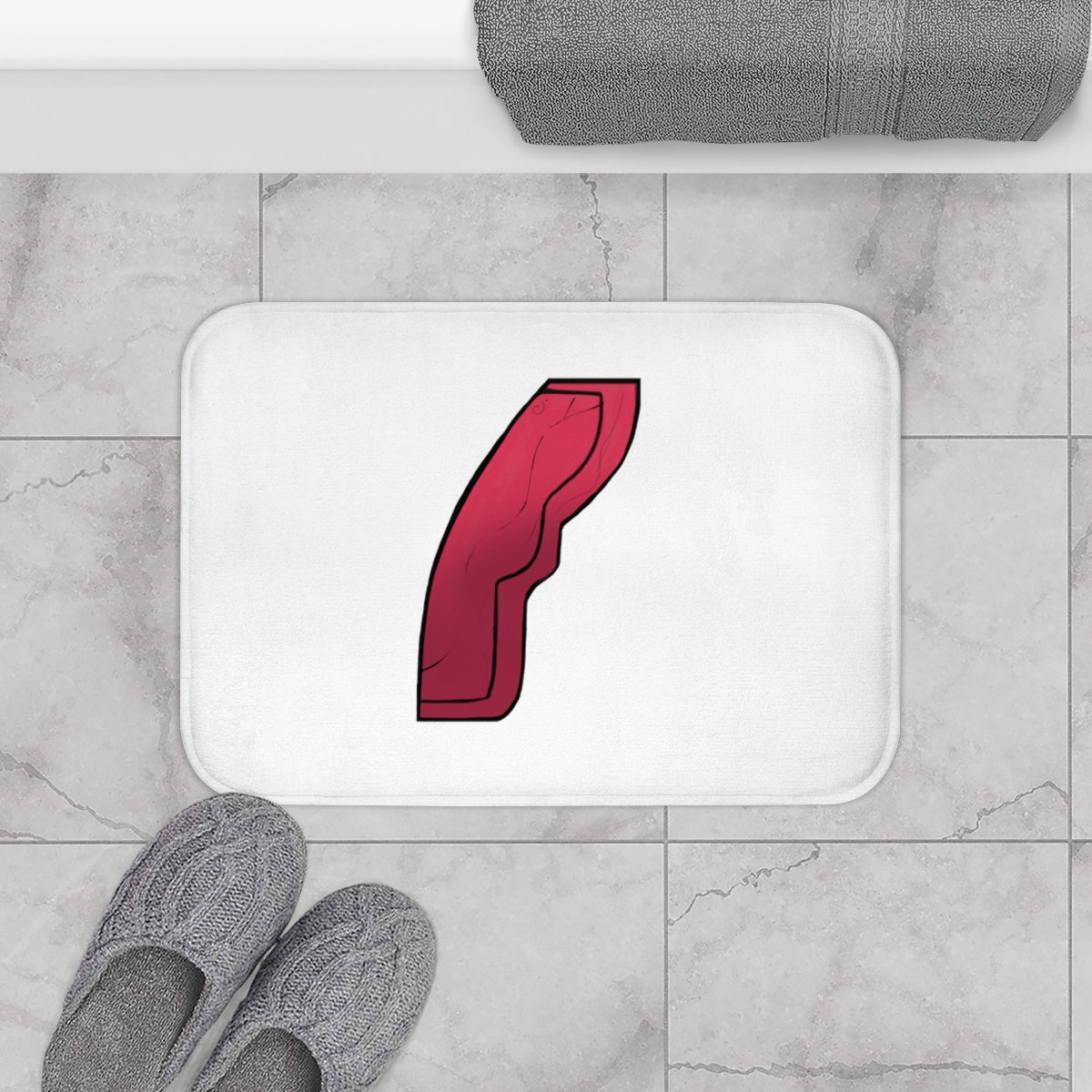 Stylish Rock Bath Mat with anti-slip backing in a modern bathroom setting.