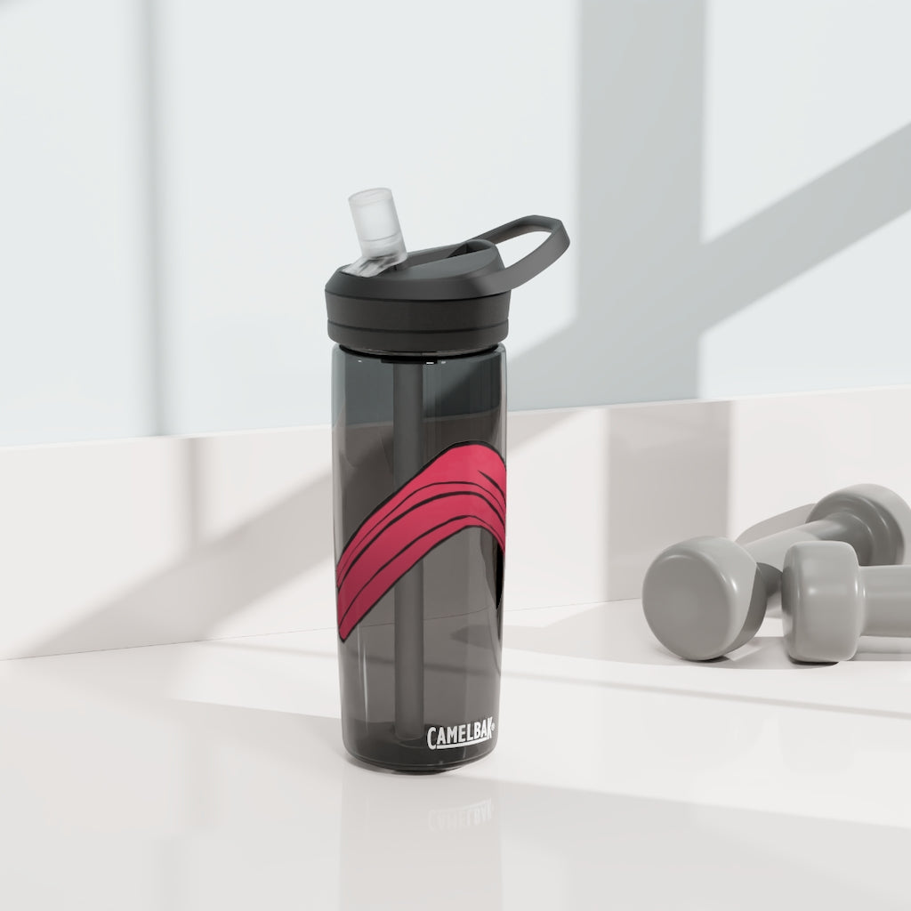 Rock CamelBak Eddy® Water Bottle in 20oz and 25oz sizes, showcasing its durable Tritan™ material and spill-proof design.