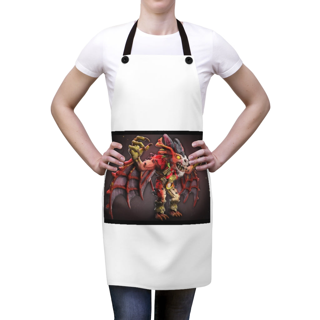 Rock Creature Apron featuring a stylish design with black detachable twill straps, perfect for cooking and grilling.