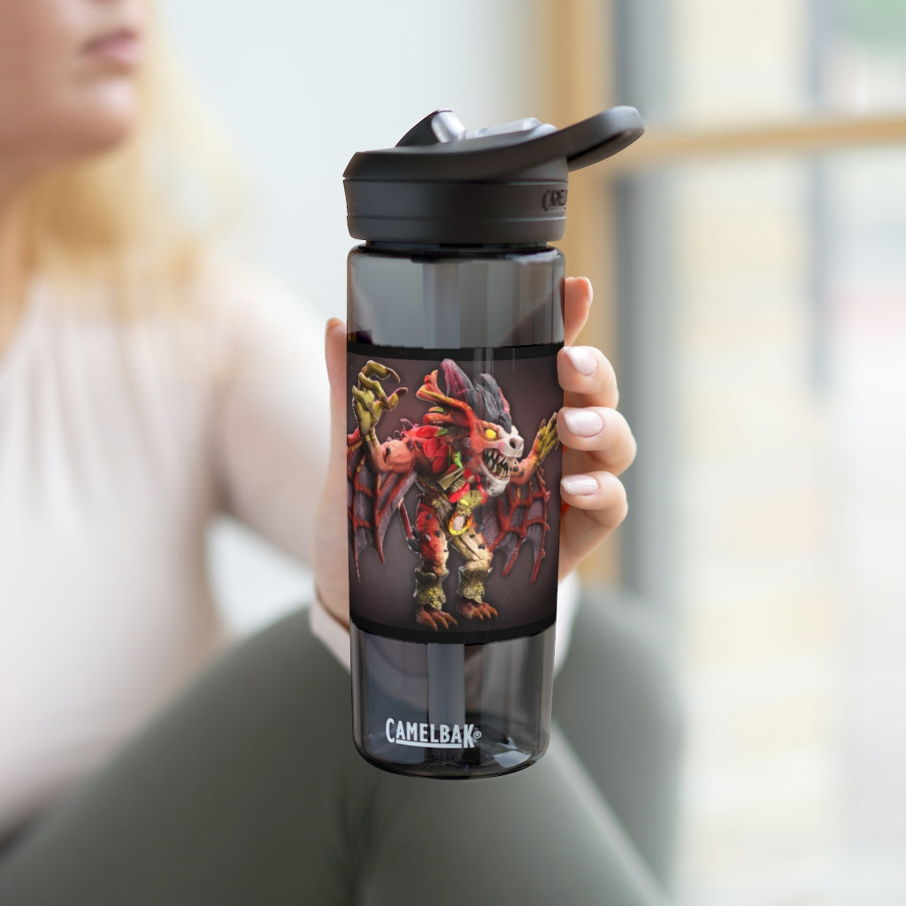 Rock Creature CamelBak Eddy® Water Bottle in 20oz and 25oz sizes, showcasing its durable Tritan™ material and spill-proof design.