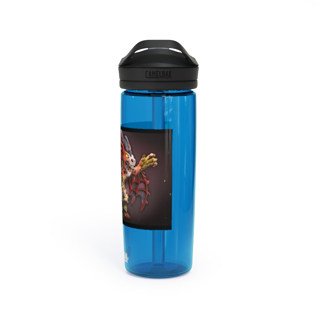 Rock Creature CamelBak Eddy® Water Bottle in 20oz and 25oz sizes, showcasing its durable Tritan™ material and spill-proof design.