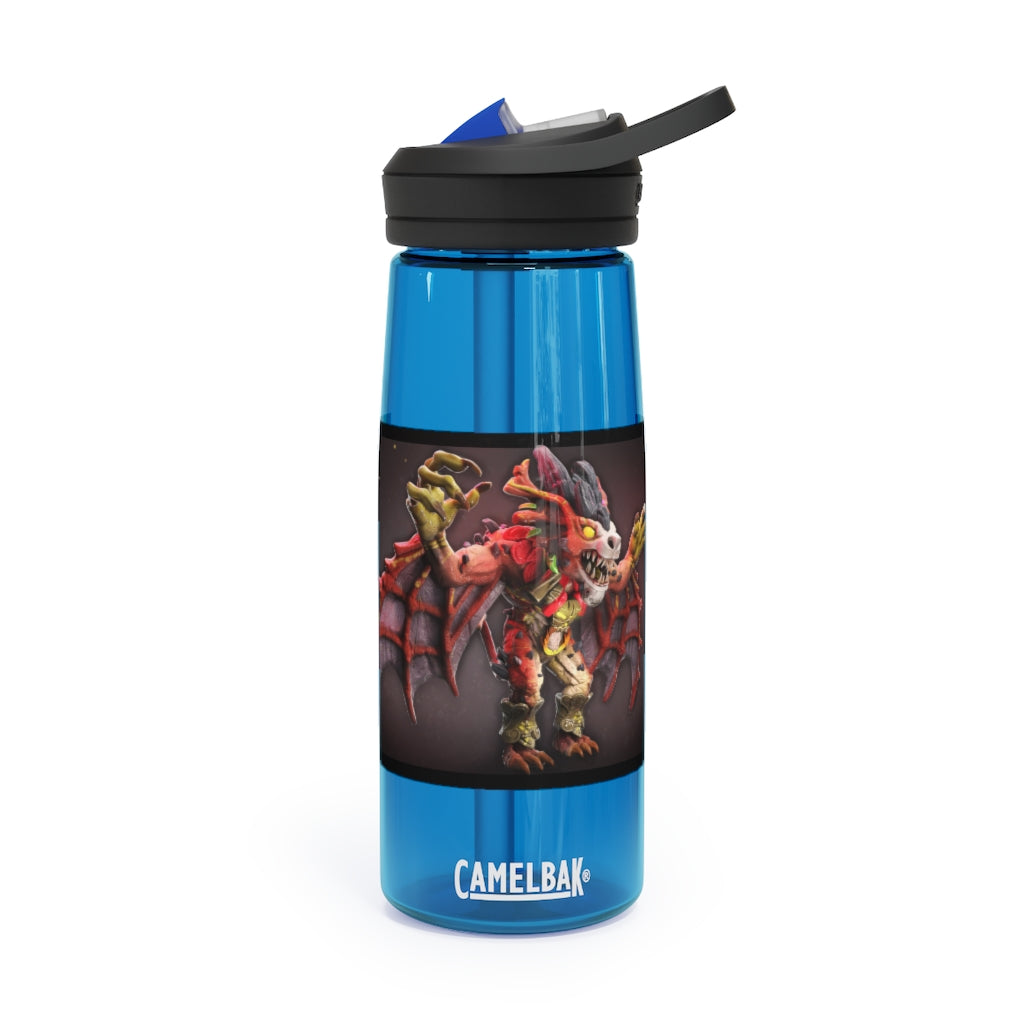 Rock Creature CamelBak Eddy® Water Bottle in 20oz and 25oz sizes, showcasing its durable Tritan™ material and spill-proof design.