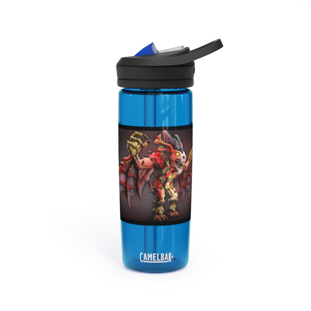 Rock Creature CamelBak Eddy® Water Bottle in 20oz and 25oz sizes, showcasing its durable Tritan™ material and spill-proof design.