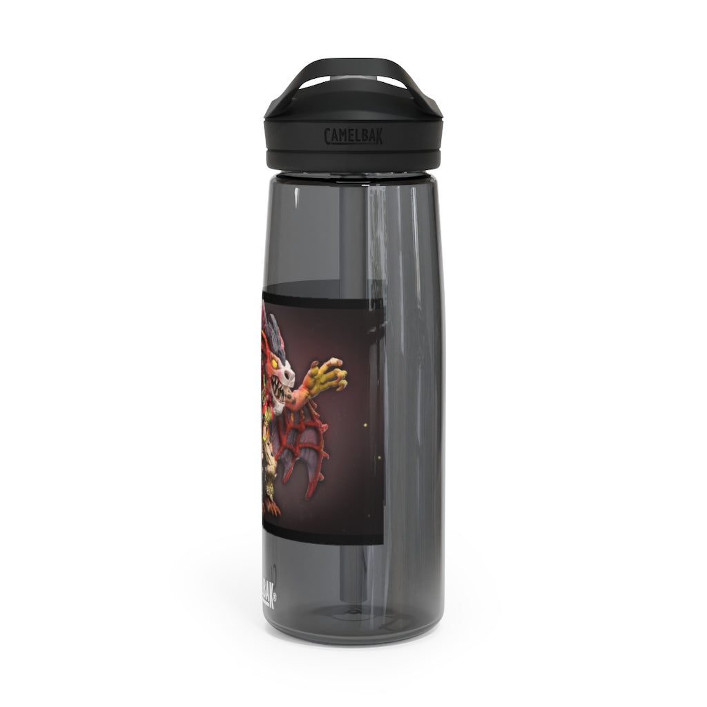 Rock Creature CamelBak Eddy® Water Bottle in 20oz and 25oz sizes, showcasing its durable Tritan™ material and spill-proof design.