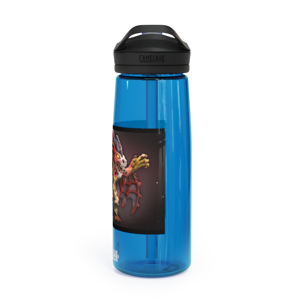 Rock Creature CamelBak Eddy® Water Bottle in 20oz and 25oz sizes, showcasing its durable Tritan™ material and spill-proof design.