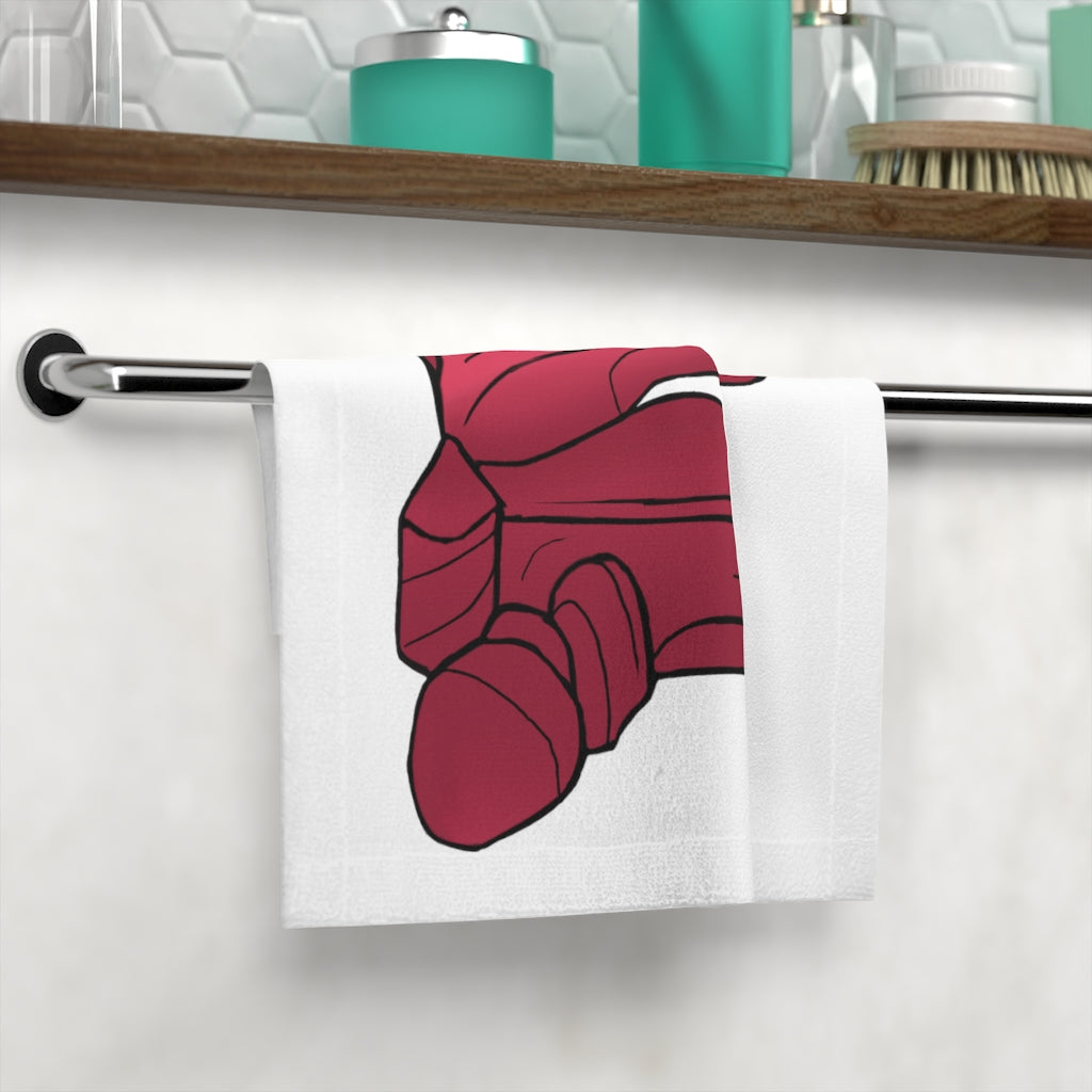 Rock Face Towel featuring a vibrant printed front and soft cotton back, ideal for customization and everyday use.