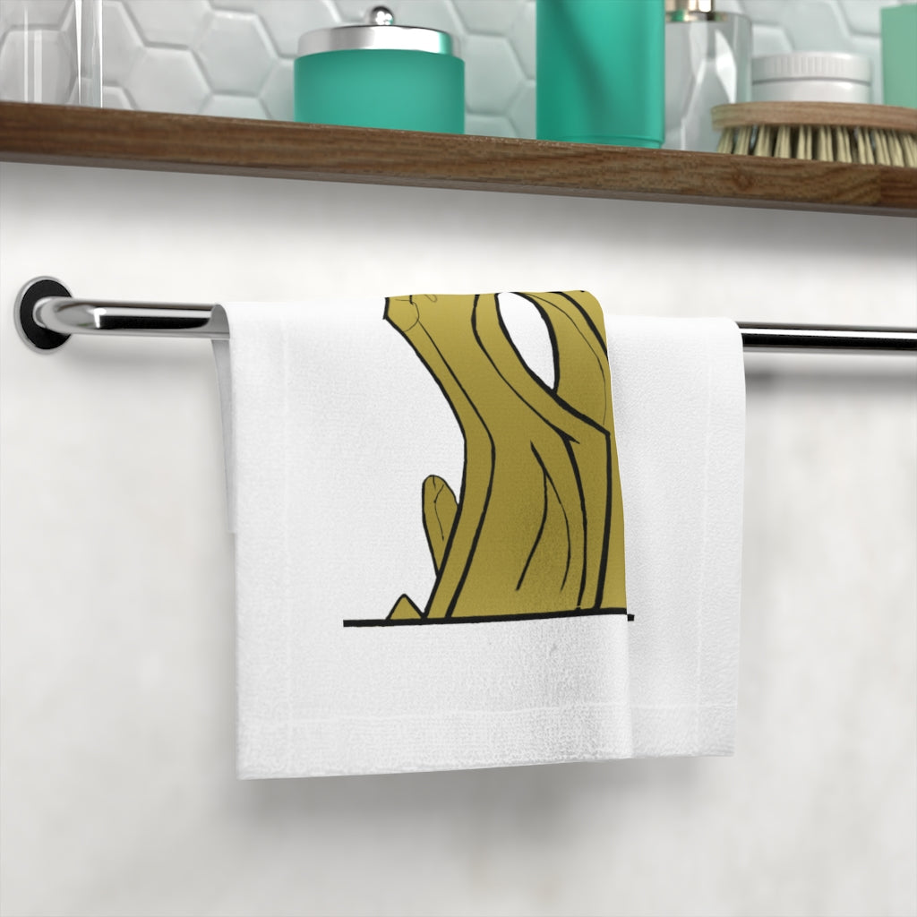 Customizable Rock Face Towel featuring a soft polyester front and absorbent cotton back, ideal for personal designs.