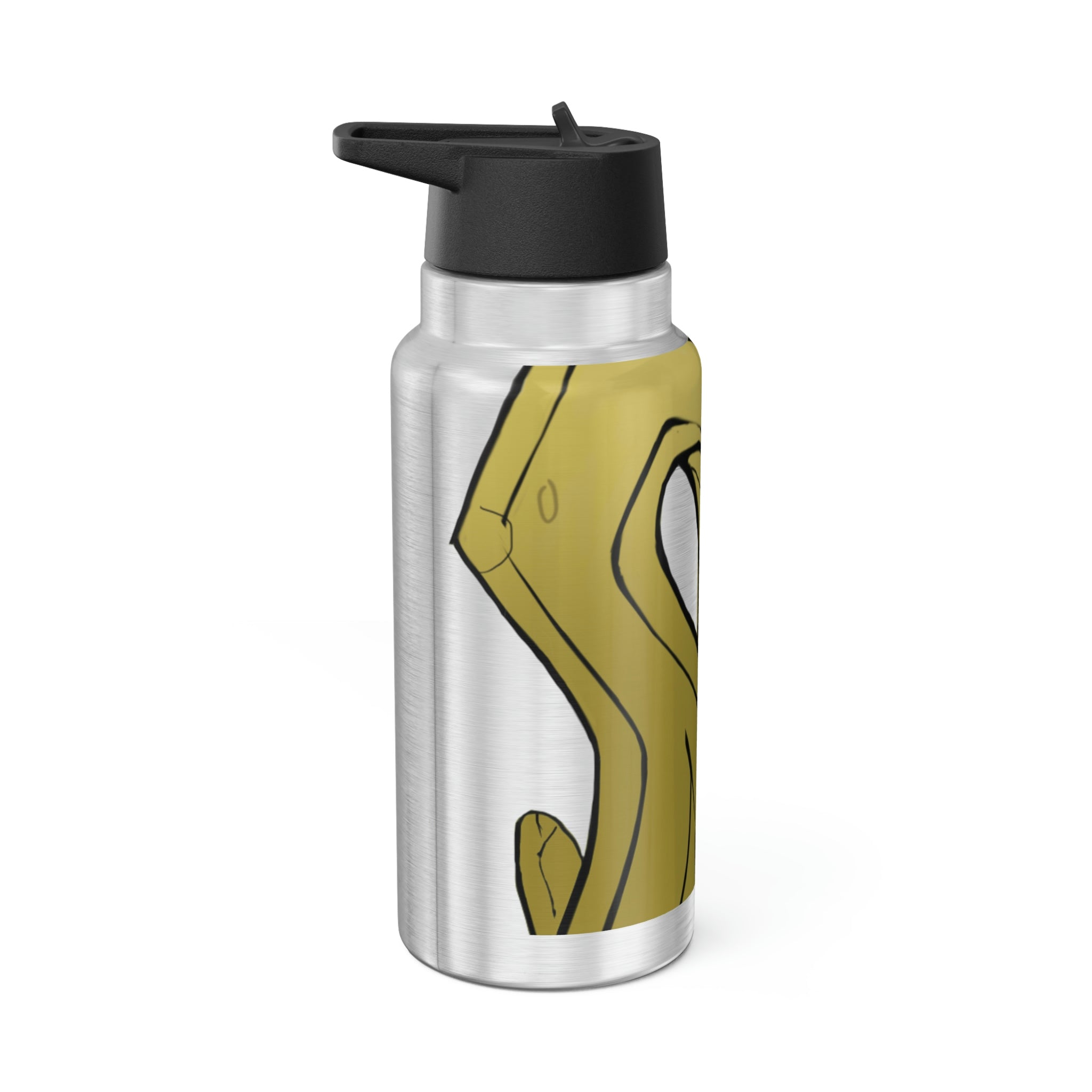 Rock Gator Tumbler in stainless steel with a black cap and straw, showcasing a customizable design.