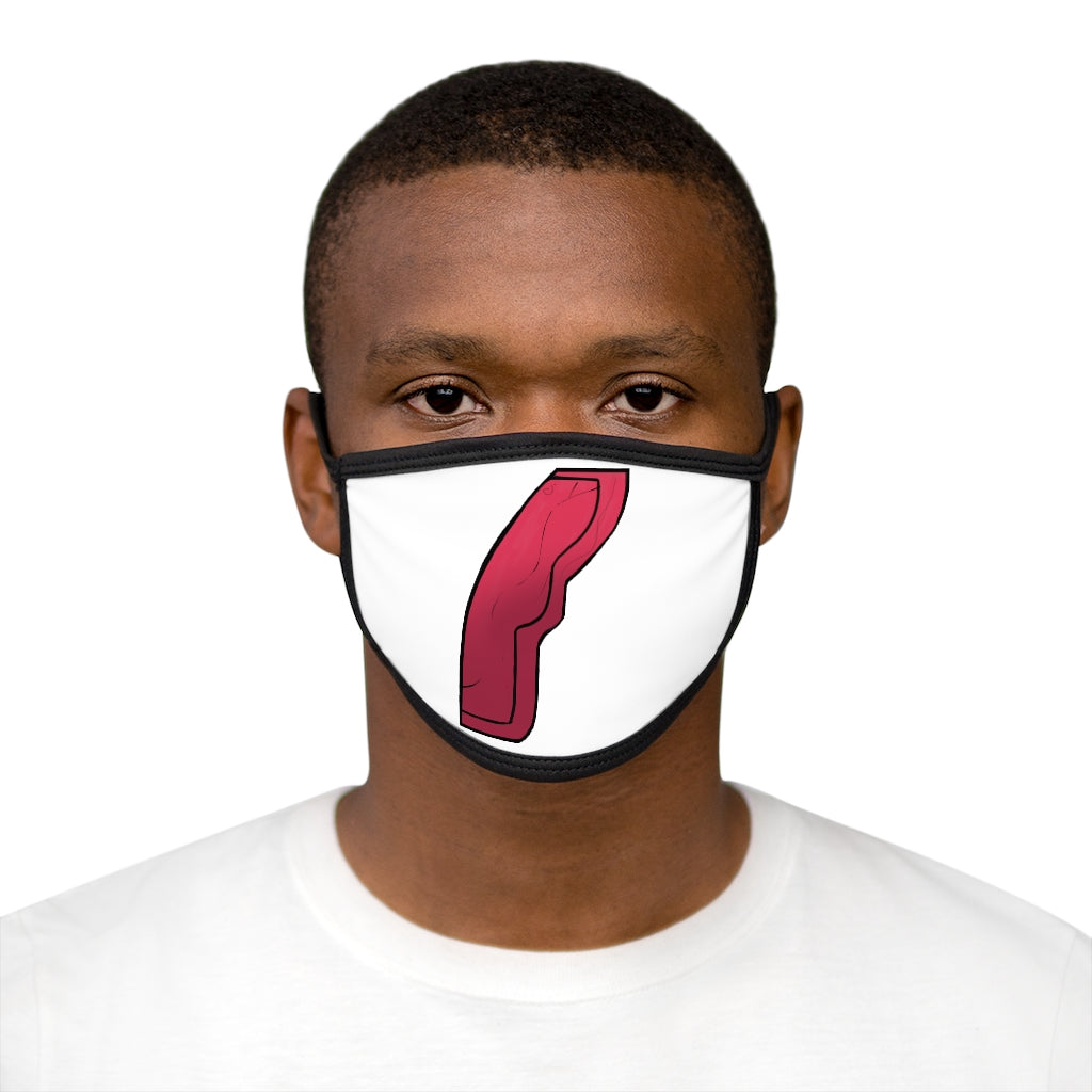 Rock Mixed-Fabric Face Mask featuring a black outer edge and earloops, made of polyester and cotton for comfort and style.