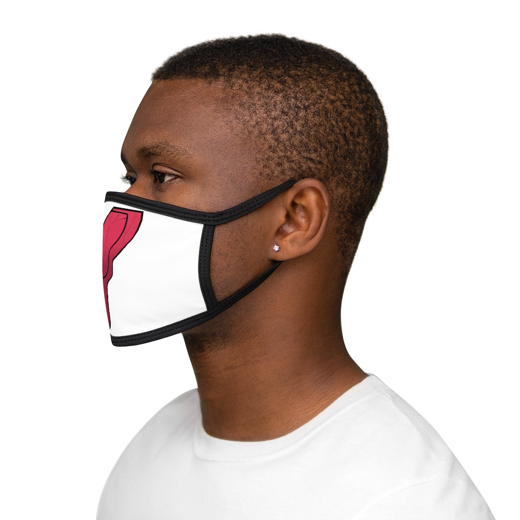 Rock Mixed-Fabric Face Mask featuring a black outer edge and earloops, made of polyester and cotton for comfort and style.