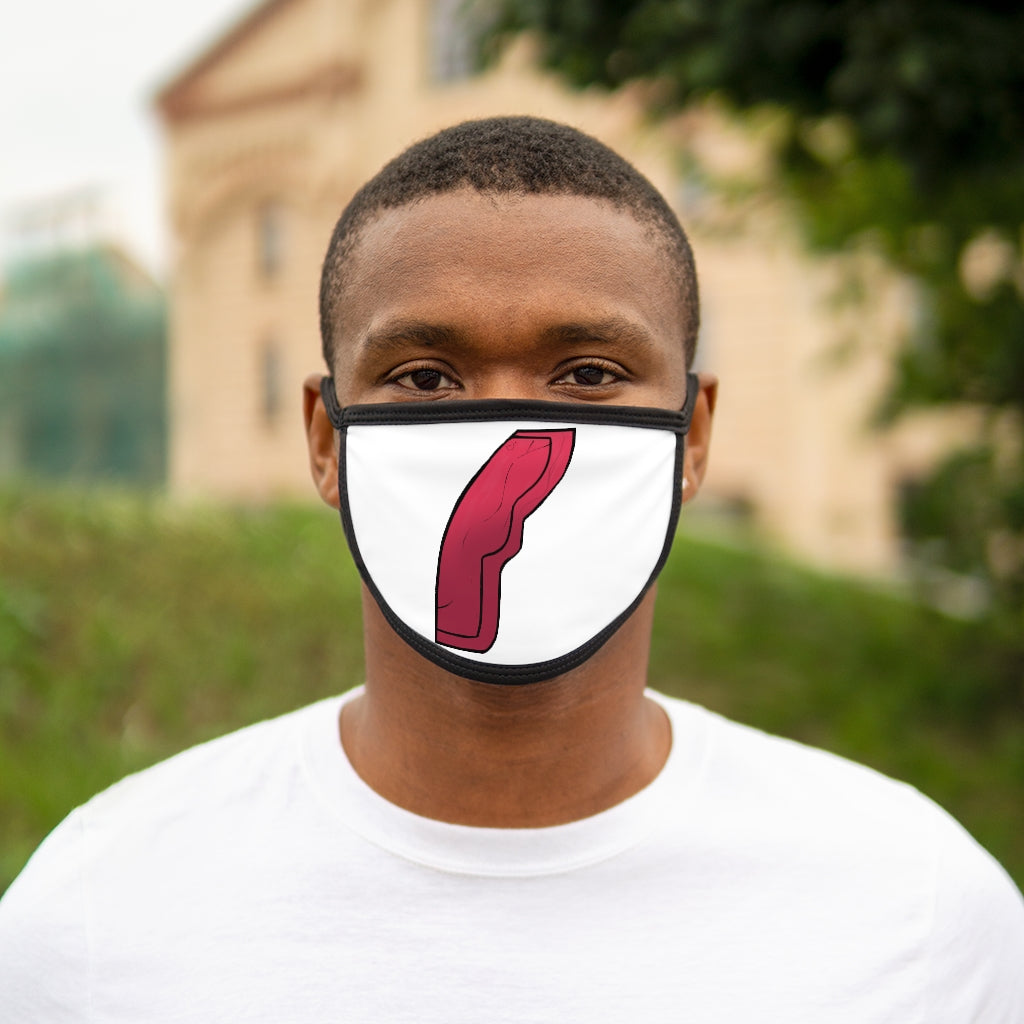 Rock Mixed-Fabric Face Mask featuring a black outer edge and earloops, made of polyester and cotton for comfort and style.