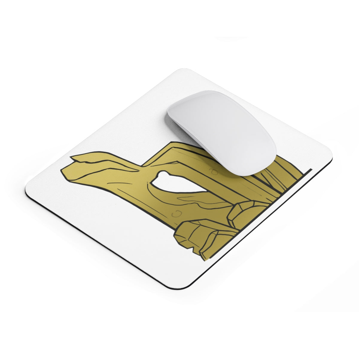 Rock Mouse Pad featuring a vibrant full print design, made of durable Neoprene material with a non-slip base.