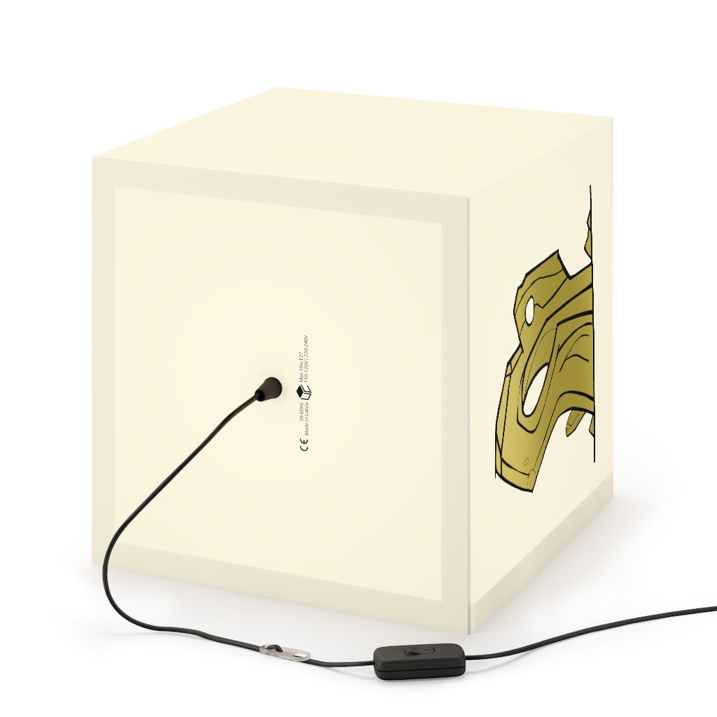 A beautifully designed Rock Personalized Lamp in a cube shape, showcasing its unique patterns and soft glow, perfect for indoor decor.