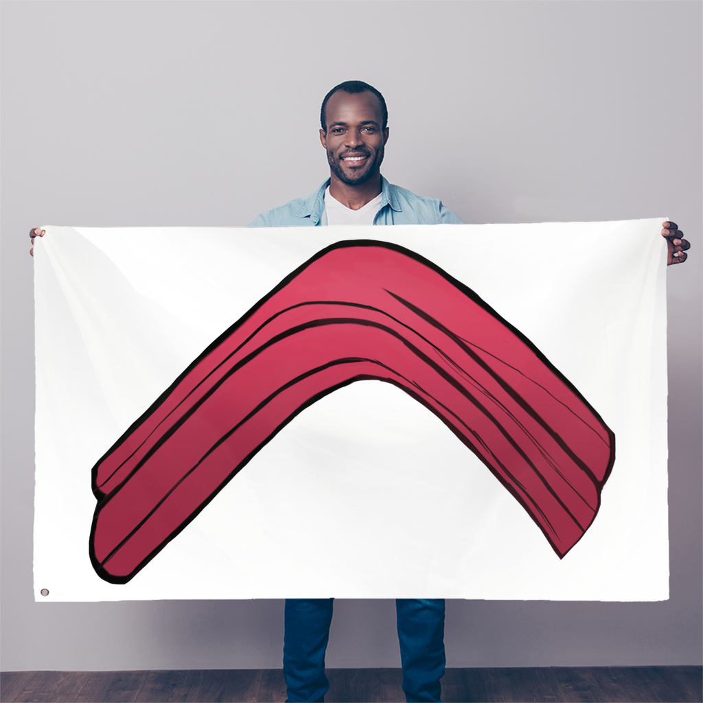 Rock Sublimation Flag measuring 5FT x 3FT, made of durable polyester with vibrant colors and double-stitched edges.