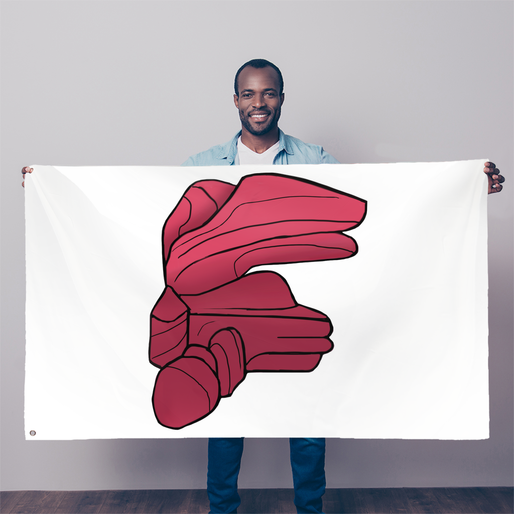 Rock Sublimation Flag measuring 5FT x 3FT, made of durable polyester fabric with vibrant colors and double-stitched edges.