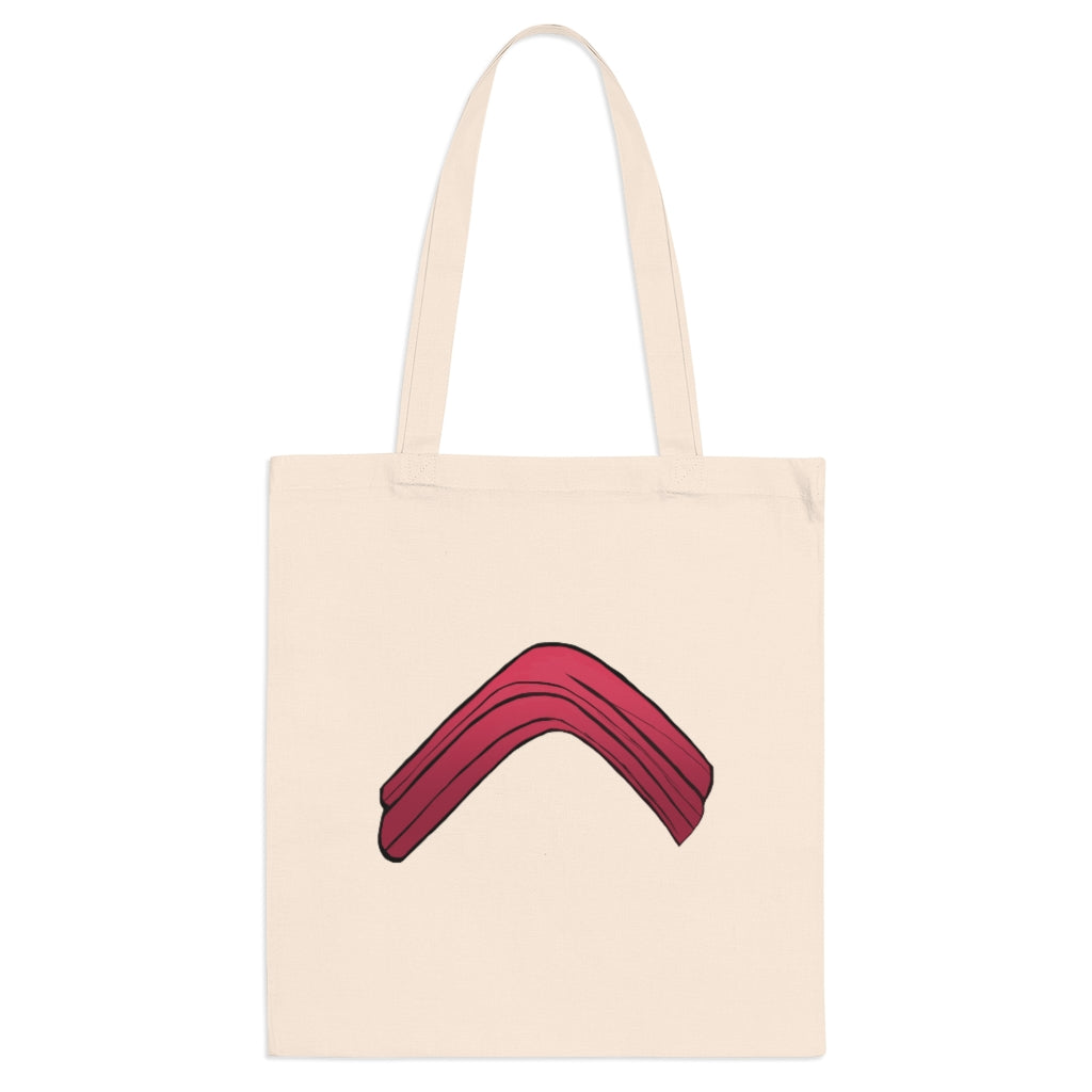 A stylish Rock Tote Bag made of 100% cotton, featuring long handles and cross stitching for durability, available in various colors.