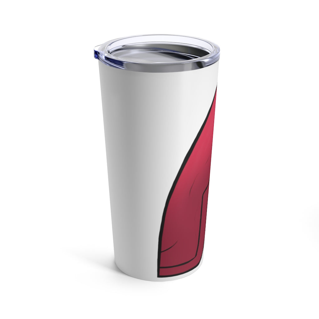 Rock Tumbler 20oz in stainless steel with a see-thru plastic lid, showcasing its sleek design and durable construction.