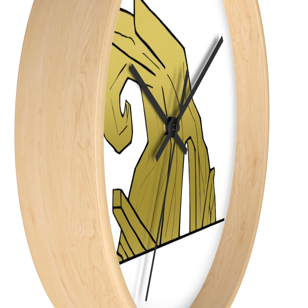 Rock Wall Clock featuring a unique rock design with a wooden frame and plexiglass face, ideal for indoor use.