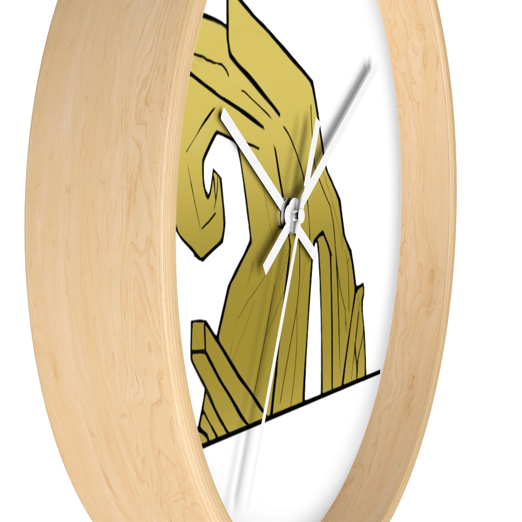 Rock Wall Clock featuring a unique rock design with a wooden frame and plexiglass face, ideal for indoor use.