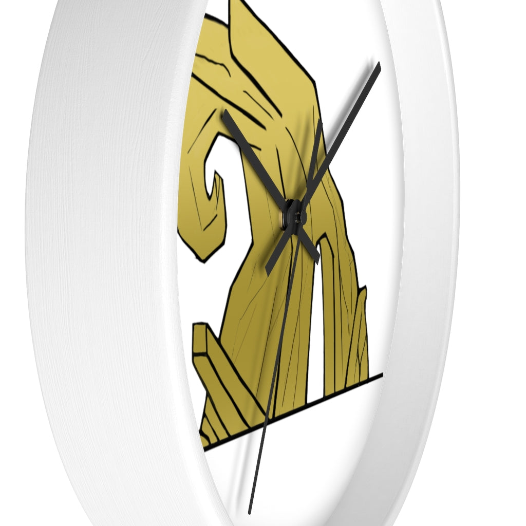 Rock Wall Clock featuring a unique rock design with a wooden frame and plexiglass face, ideal for indoor use.