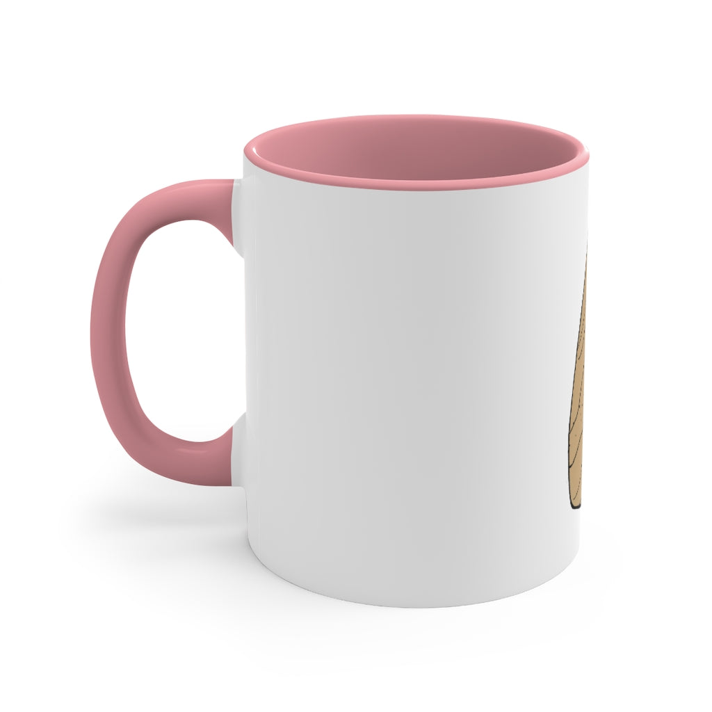 Rock with Water 11oz Accent Mug featuring a white ceramic body with a colored interior and handle, perfect for personalized designs.