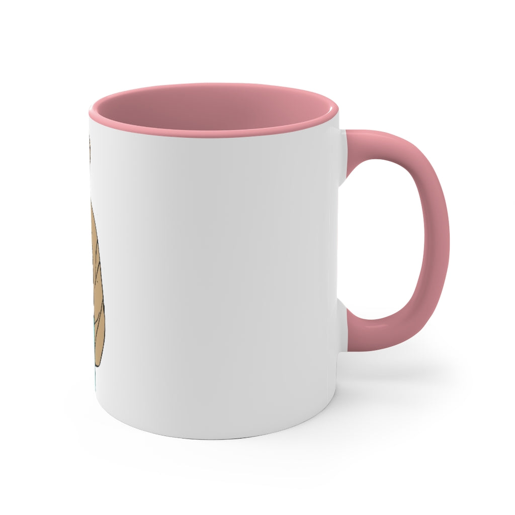 Rock with Water 11oz Accent Mug featuring a white ceramic body with a colored interior and handle, perfect for personalized designs.