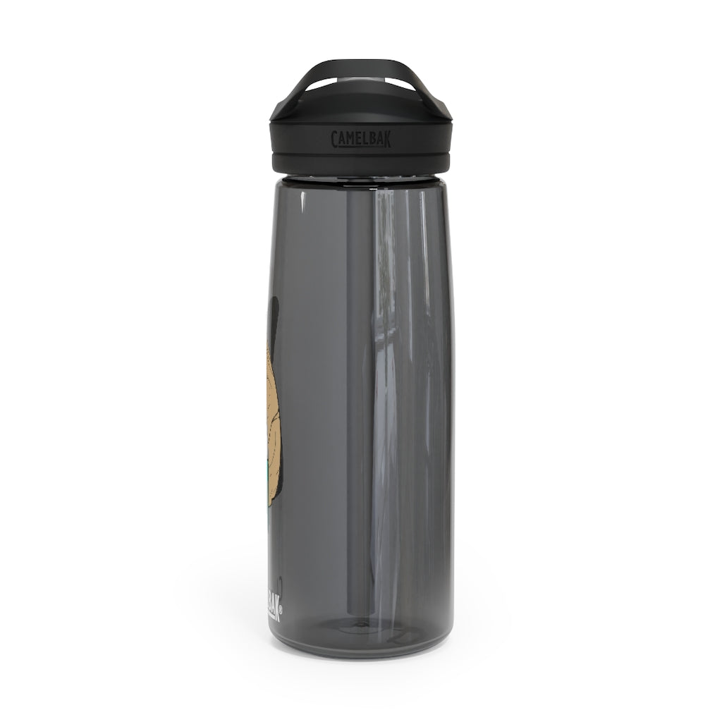 CamelBak Eddy® Water Bottle in Rock with Water design, available in 20oz and 25oz sizes, featuring a spill-proof biting valve and easy-carry handle.