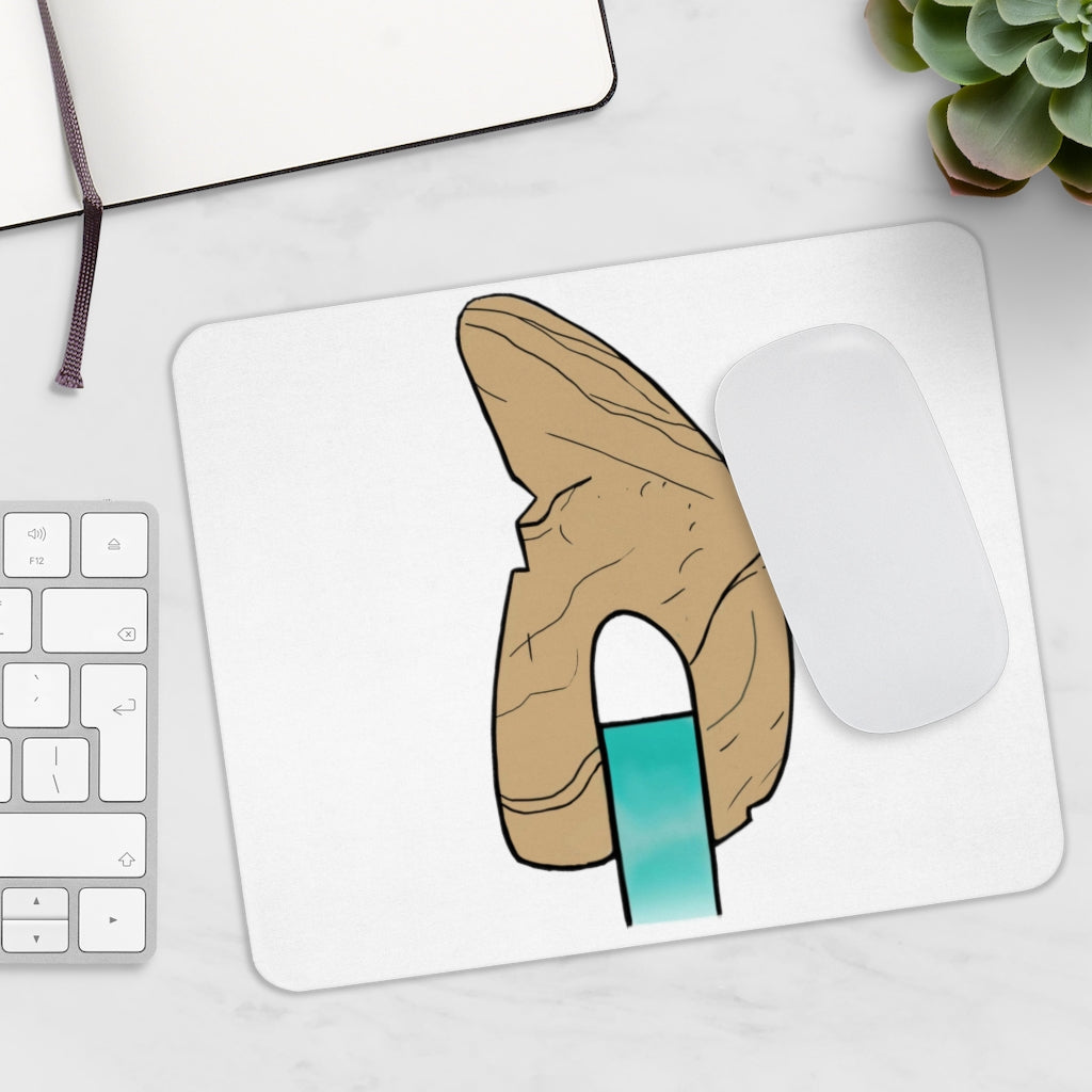 Rock with Water Mouse Pad featuring a vibrant design on a smooth neoprene surface, ideal for enhancing desk aesthetics and functionality.