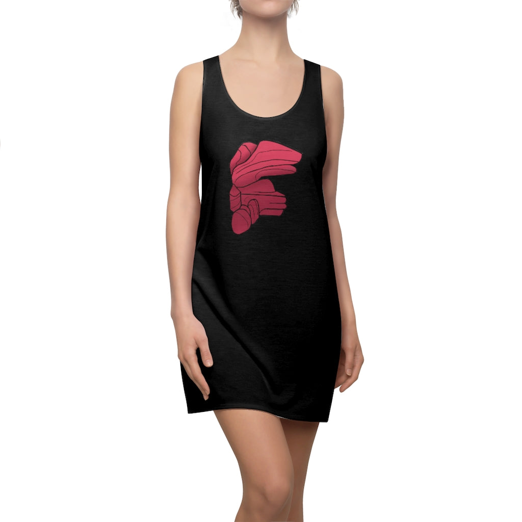 Rock Women's Cut & Sew Racerback Dress showcasing a stylish and feminine design, made from lightweight polyester fabric.