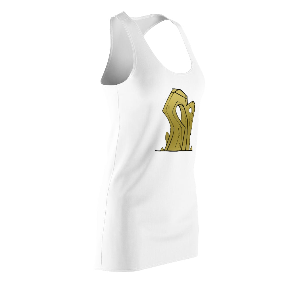 Rock Women's Cut & Sew Racerback Dress showcasing a stylish and feminine design, made from lightweight 100% polyester fabric.