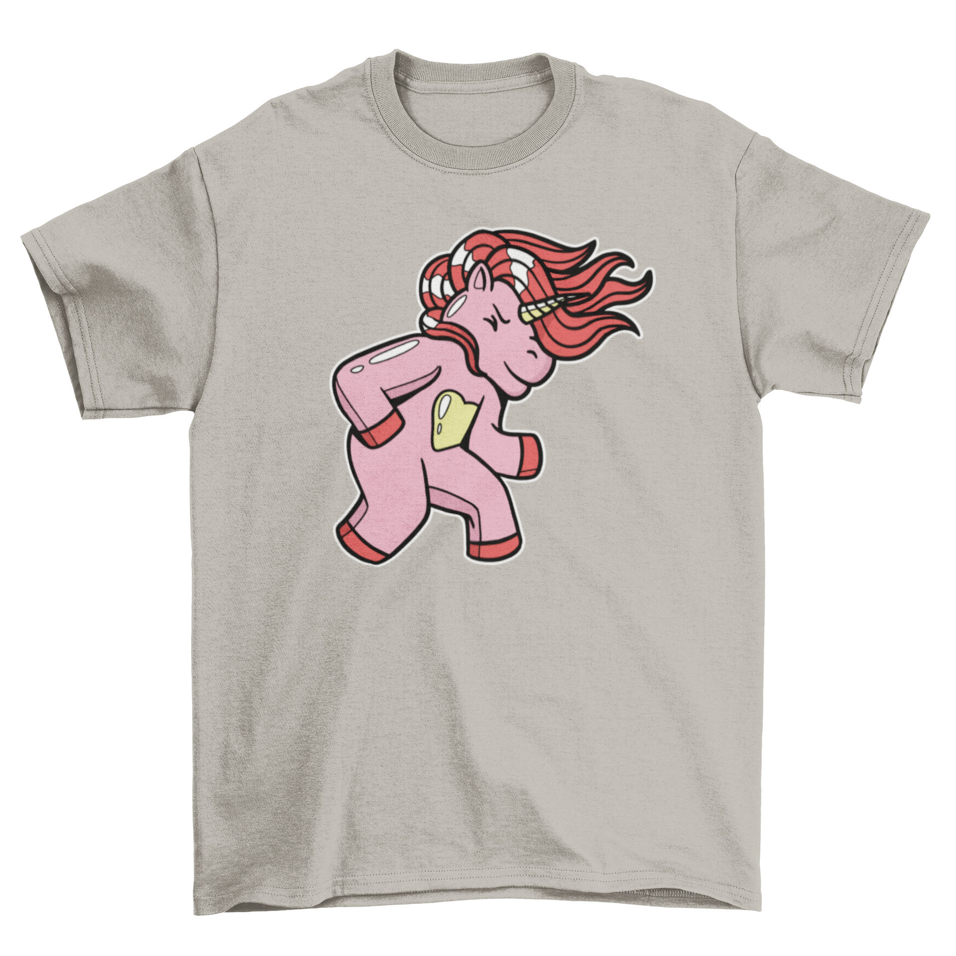 A vibrant t-shirt featuring a unicorn headbanging, perfect for music lovers.