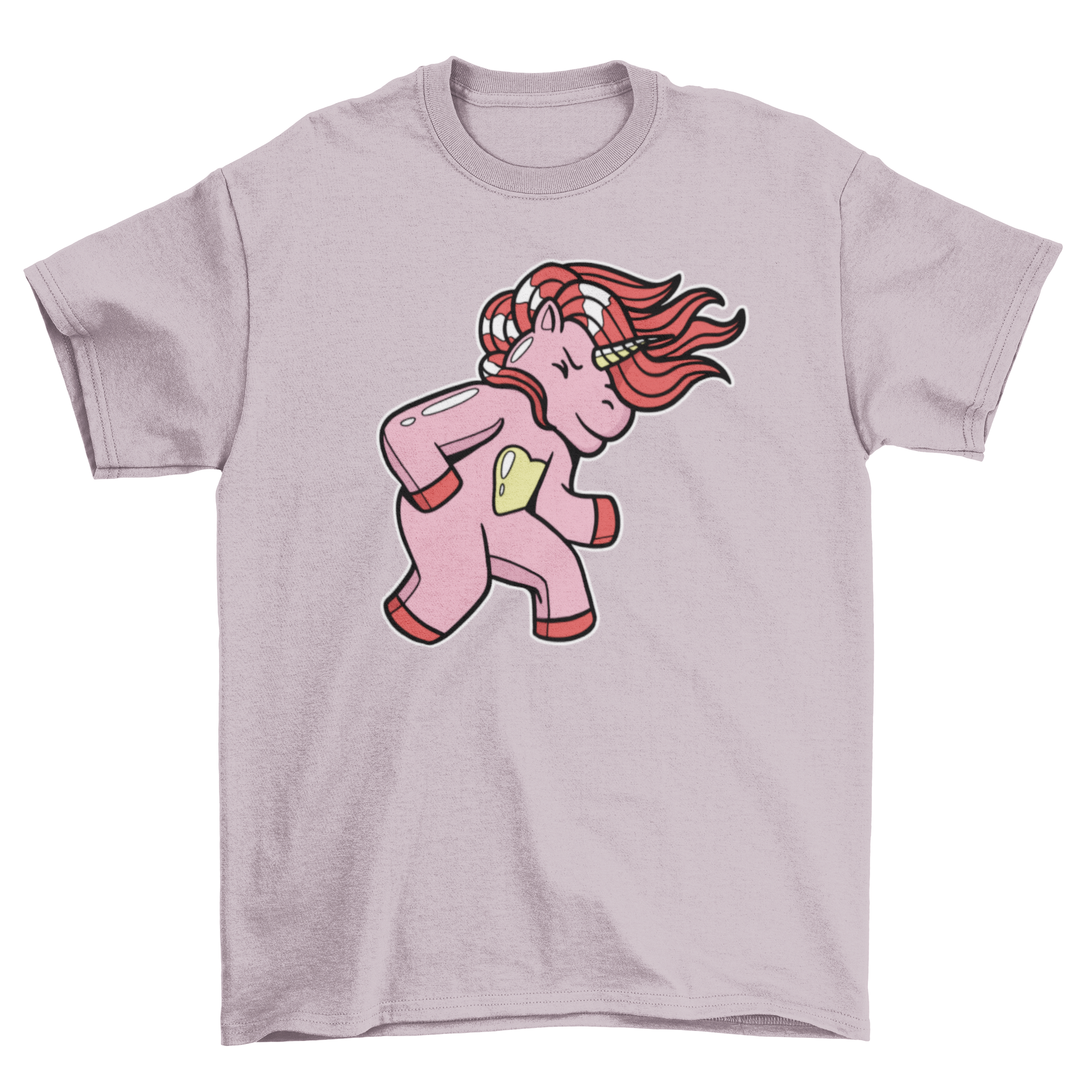 A vibrant t-shirt featuring a unicorn headbanging, perfect for music lovers.