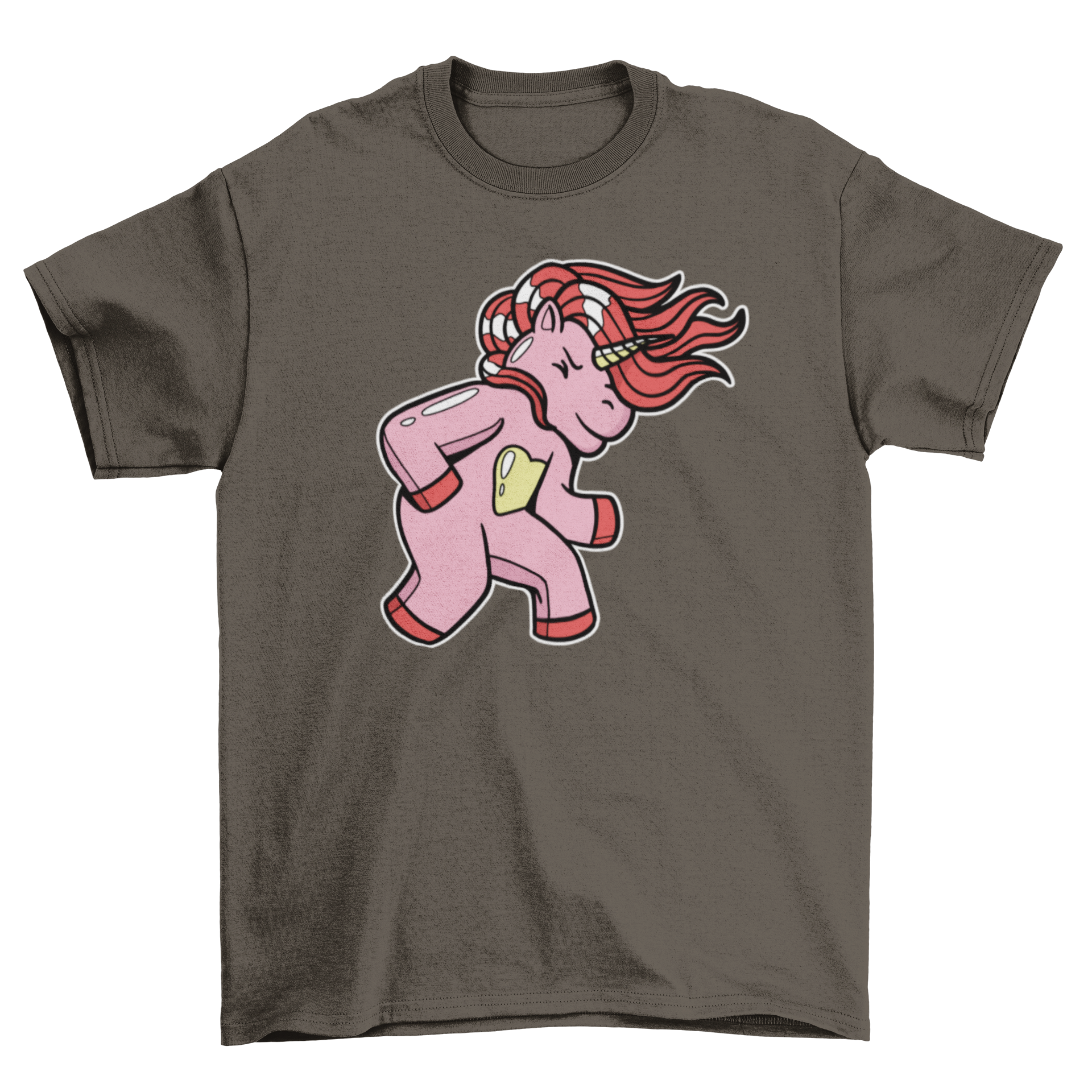 A vibrant t-shirt featuring a unicorn headbanging, perfect for music lovers.