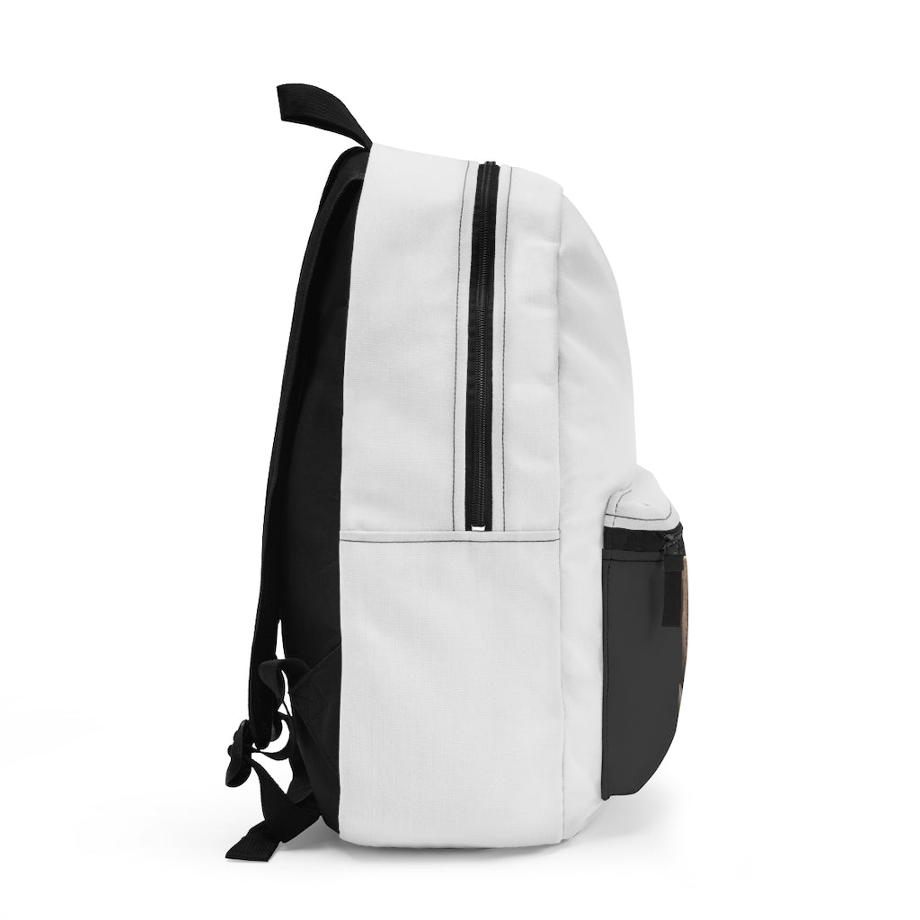 Rocks Backpack made in USA, featuring adjustable straps and custom name tag, designed for durability and style.