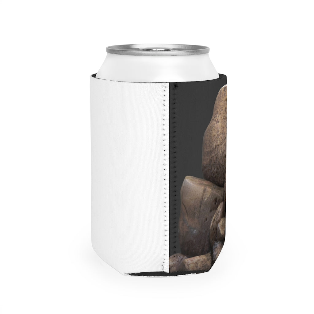 Rocks Can Cooler Sleeve made of durable neoprene, designed to fit standard 12oz cans, featuring a non-slip grip and customizable design.