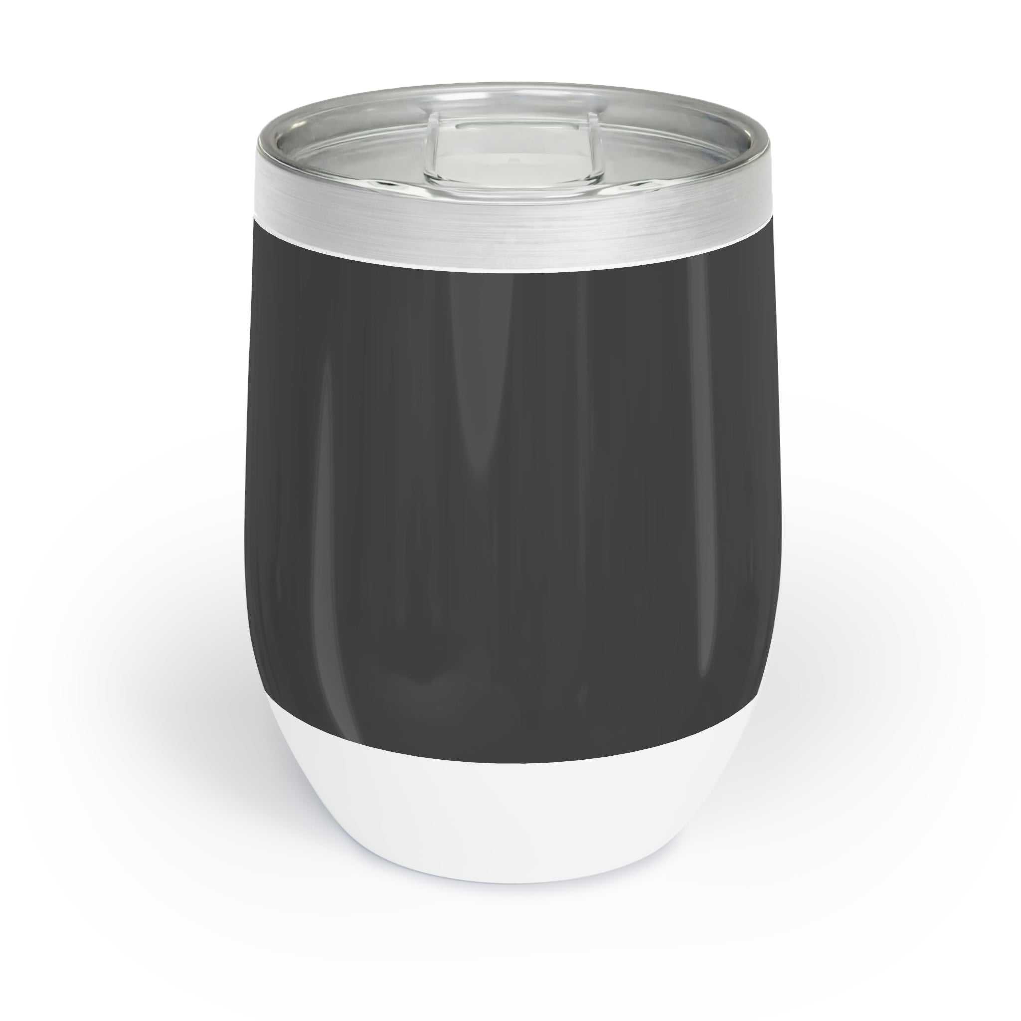 Rocks Chill Wine Tumbler in stainless steel with a sleek design, showcasing its double-insulated walls and stemless structure.