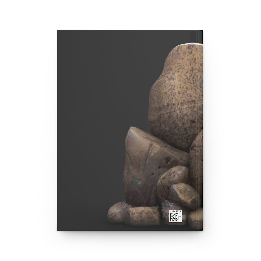 Rocks Hardcover Journal Matte with customizable cover, featuring a sleek design and lined pages, perfect for personal journaling.