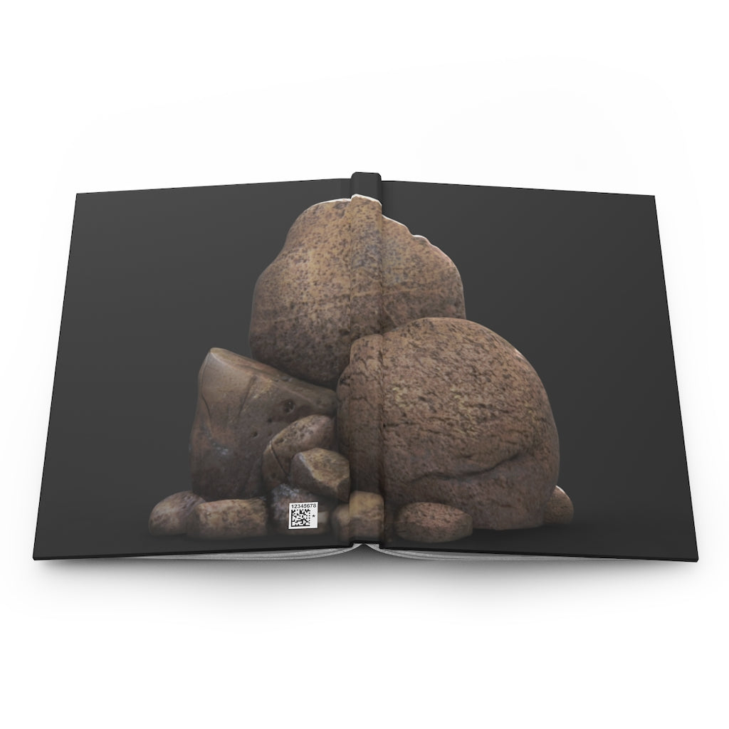 Rocks Hardcover Journal Matte with customizable cover, featuring a sleek design and lined pages, perfect for personal journaling.