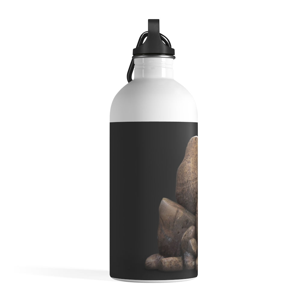 Rocks Stainless Steel Water Bottle with a plastic screw top and stylish print, perfect for hydration on the go.