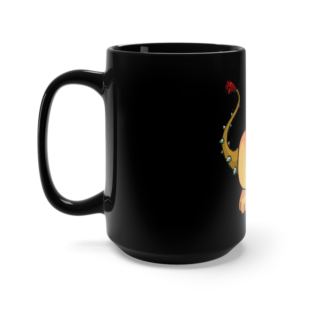 Rositty Black Mug 15oz, a stylish black ceramic mug with a C-handle, perfect for coffee and tea lovers.