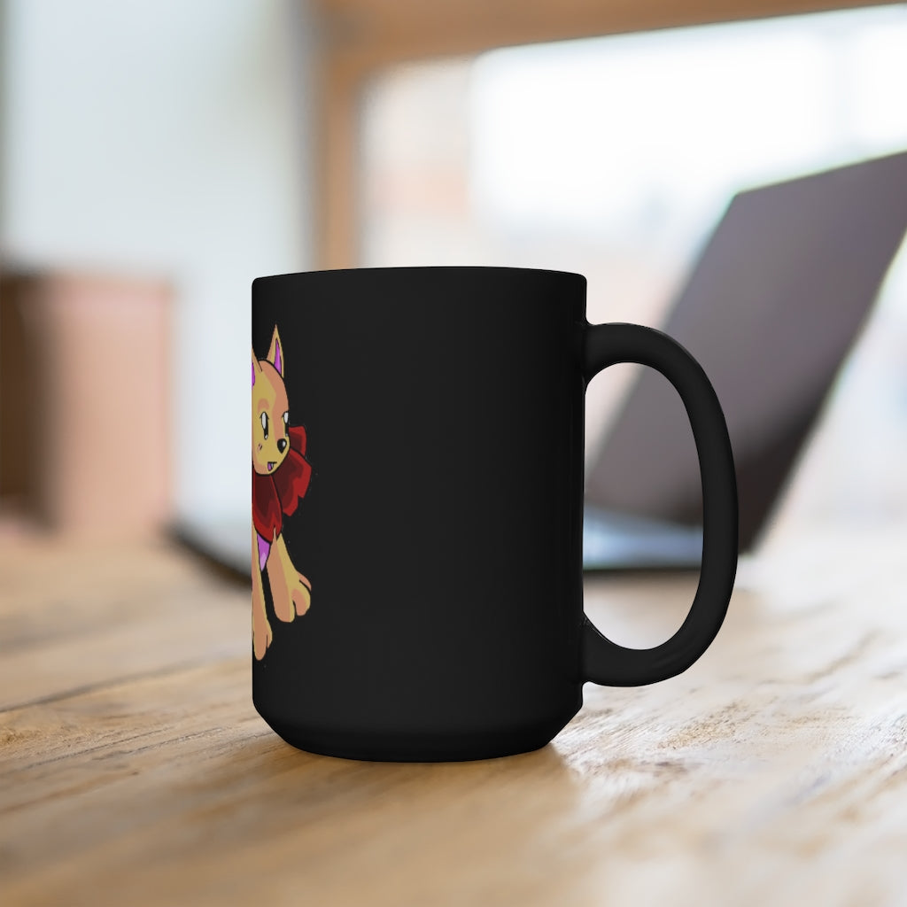 Rositty Black Mug 15oz, a stylish black ceramic mug with a C-handle, perfect for coffee and tea lovers.