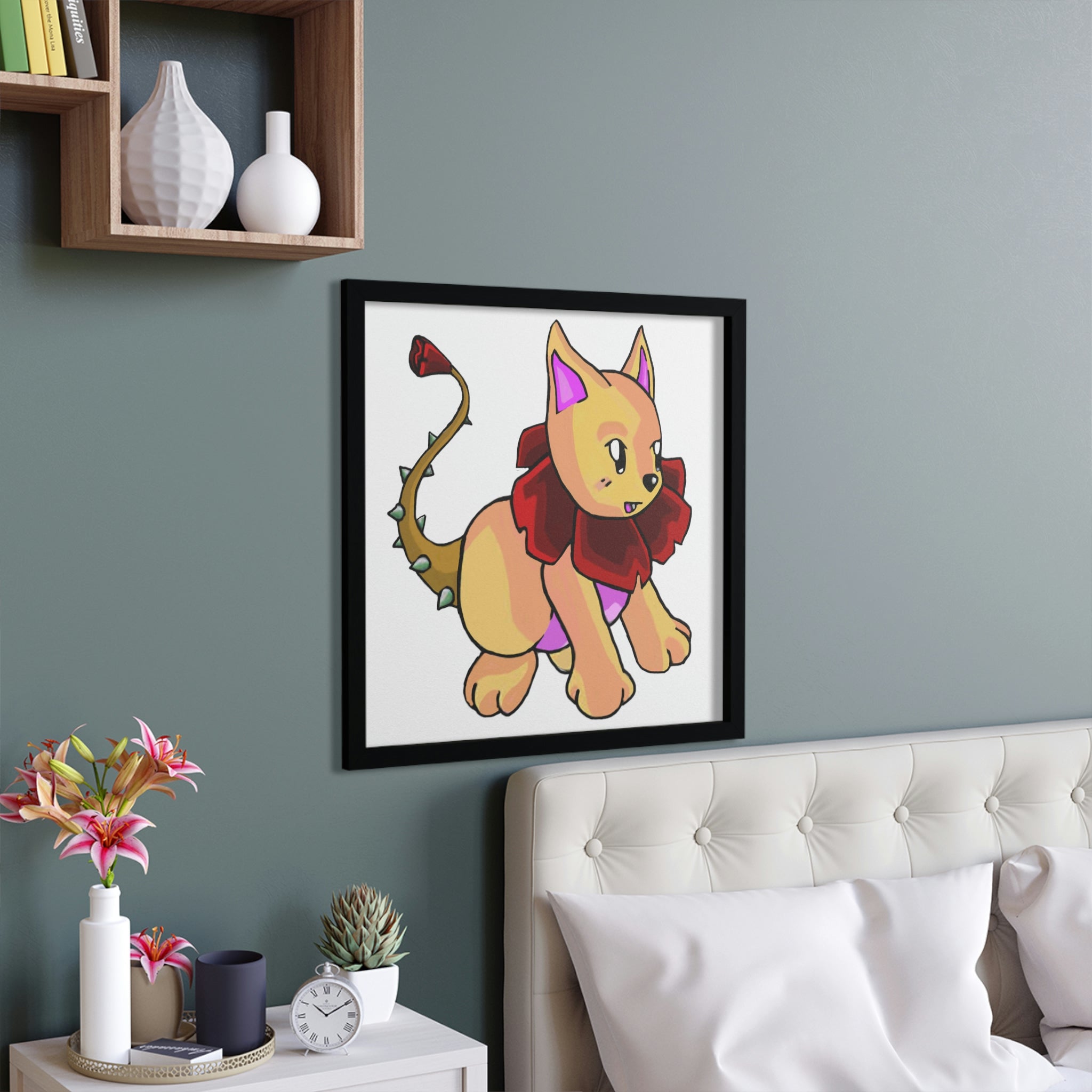 Rositty Framed Poster featuring a hand-crafted wooden frame with customizable design options, perfect for home decor.