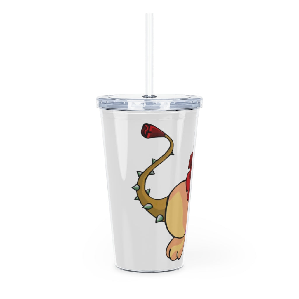 Rositty Plastic Tumbler with Straw, featuring a customizable design and double wall insulation, perfect for drinks at home or events.