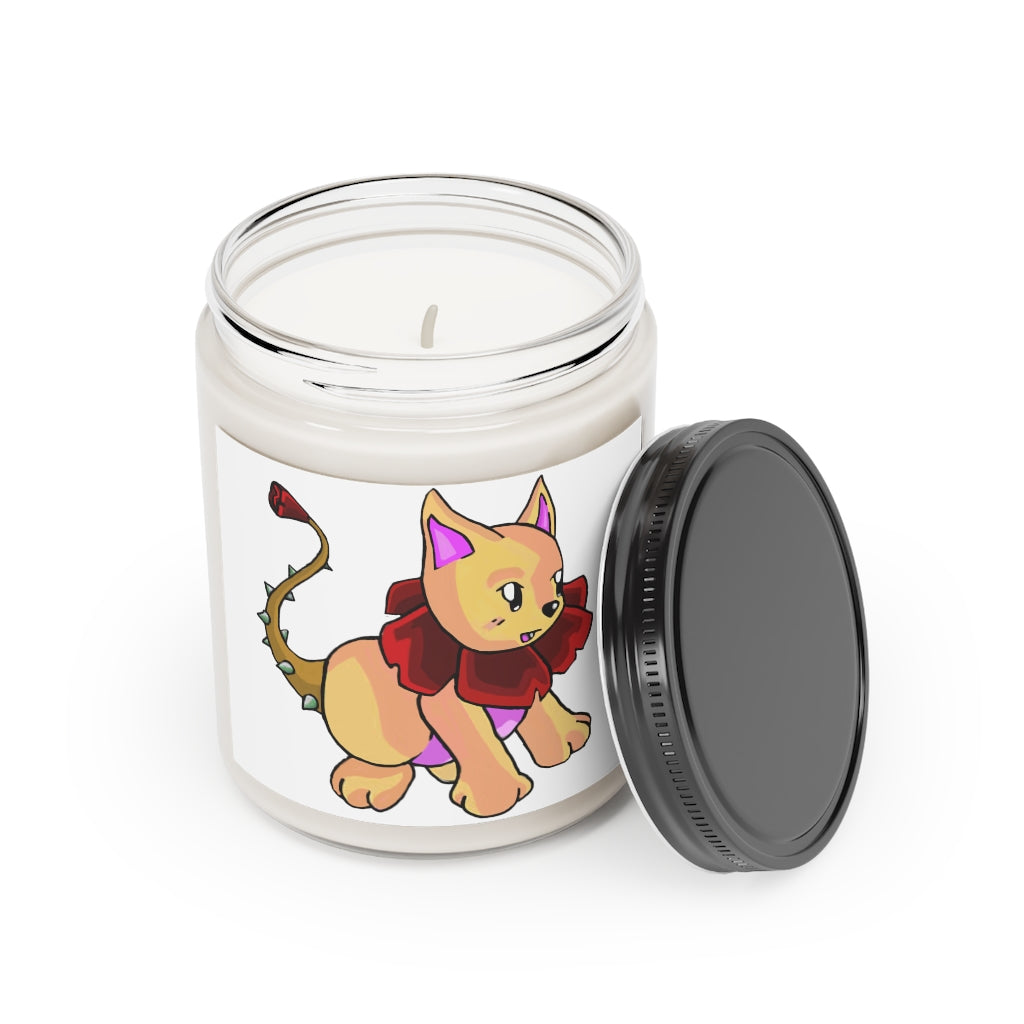 Rositty Scented Candle in a glass container, featuring a permanent label, available in Cinnamon Stick and Vanilla fragrances.