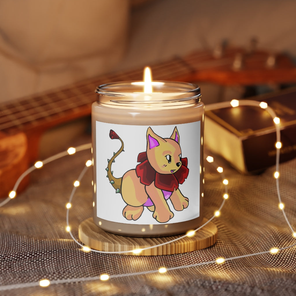 Rositty Scented Candle in a glass container, featuring a permanent label, available in Cinnamon Stick and Vanilla fragrances.