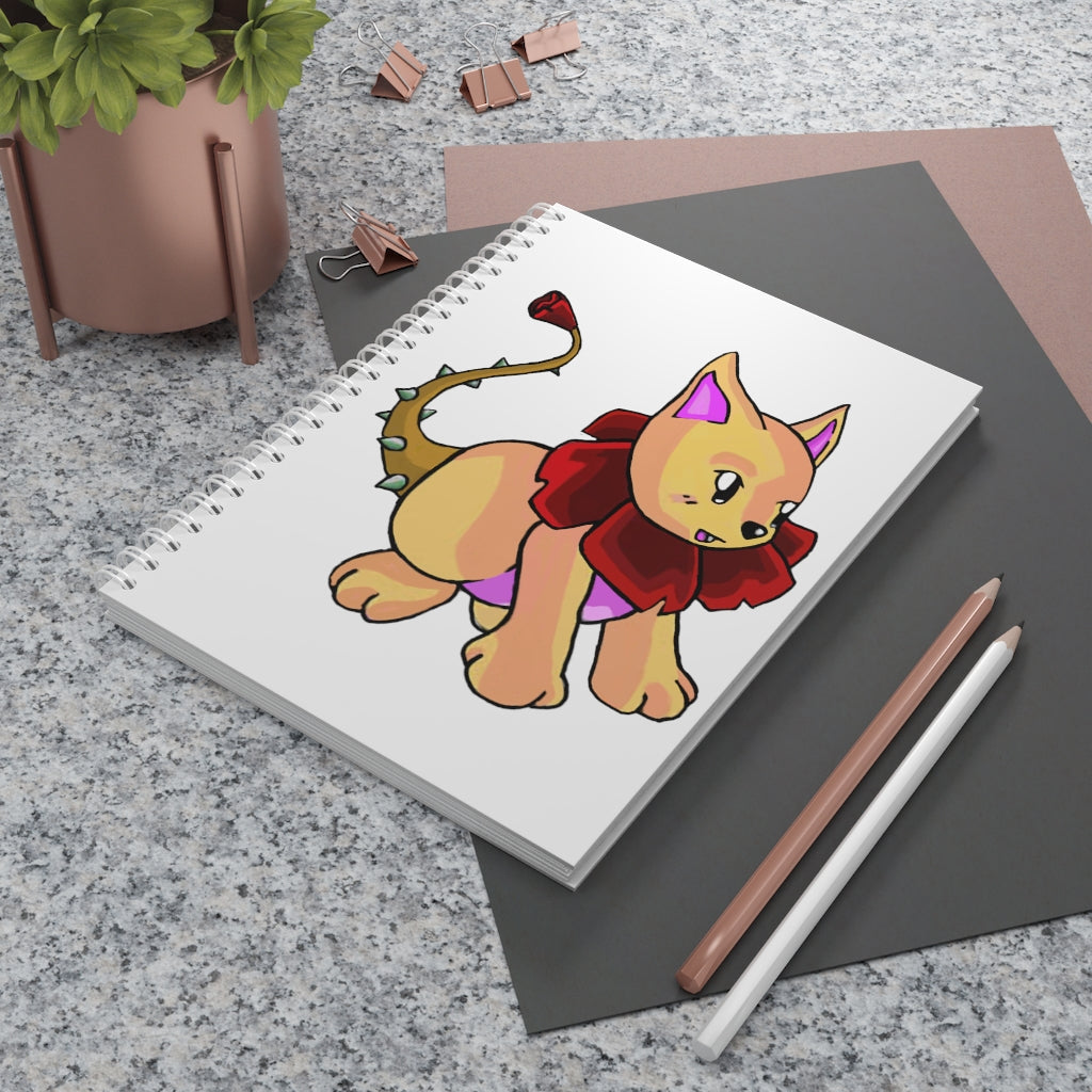 Rositty Spiral Notebook featuring customizable front and back covers with a semi-gloss laminated finish and wide-ruled pages.