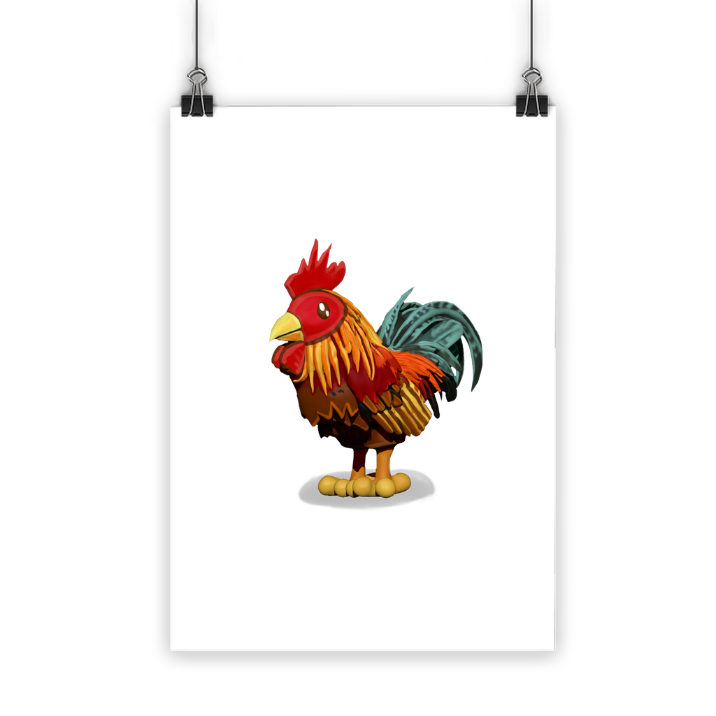 Rooster Classic Poster featuring vibrant colors on semi-gloss paper, ideal for indoor and outdoor display.